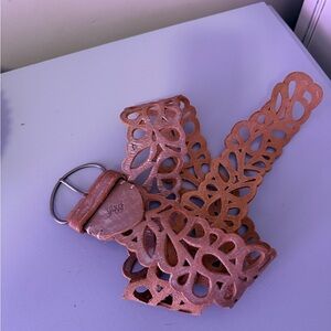 Abercrombie & Fitch Tan Cutout Leather Belt